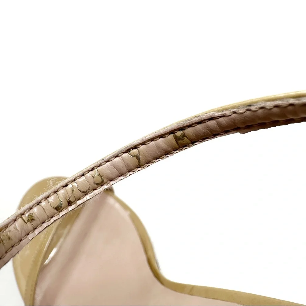 Stuart Weitzman | Nudistsong Strap Sandal‎ Patent Beige Size 9 105mm - Picture 13 of 13